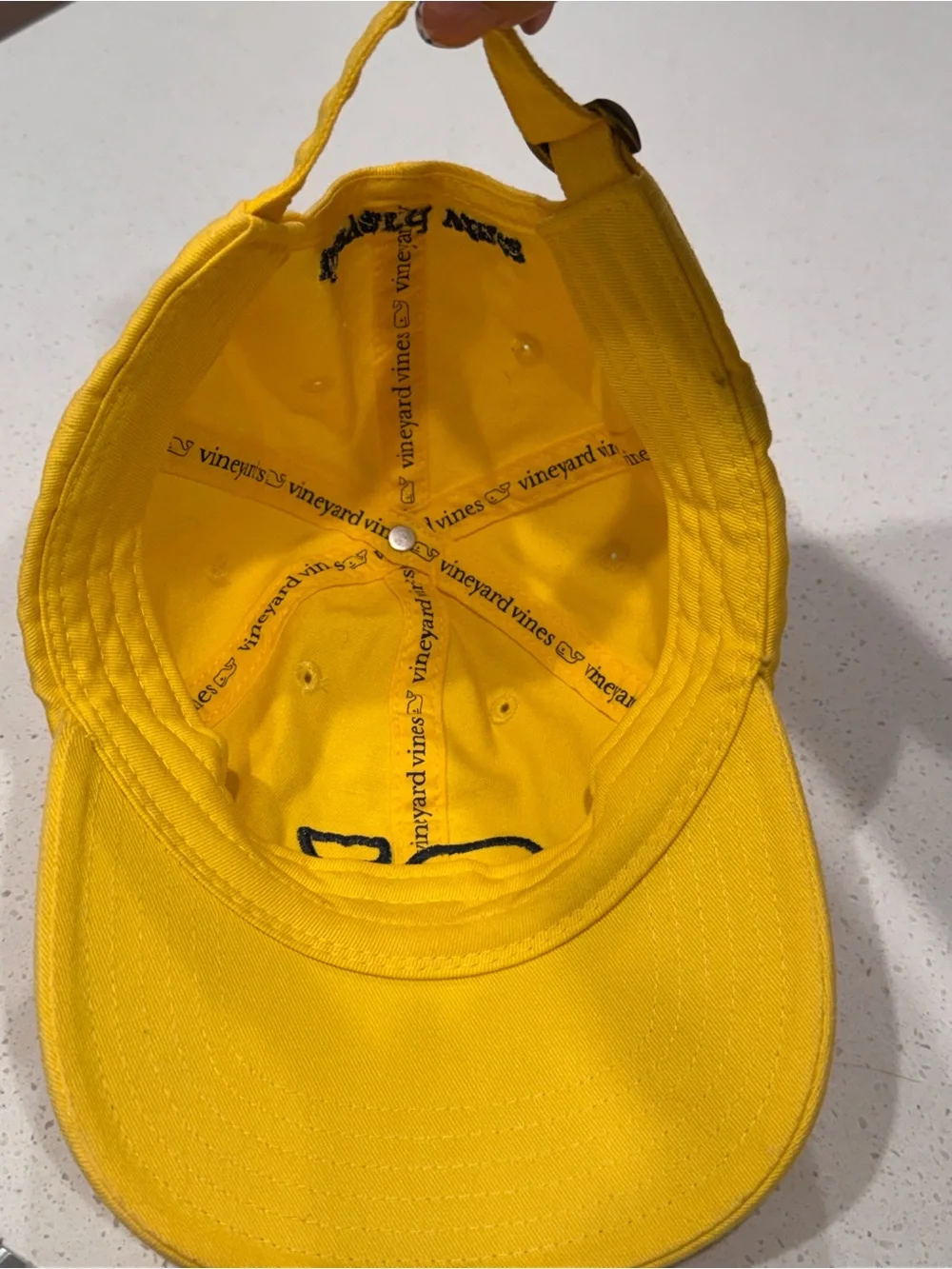 Vineyard Vines Yellow Gingham Whale Embroidered Baseball Cap Dad Hat OSFA